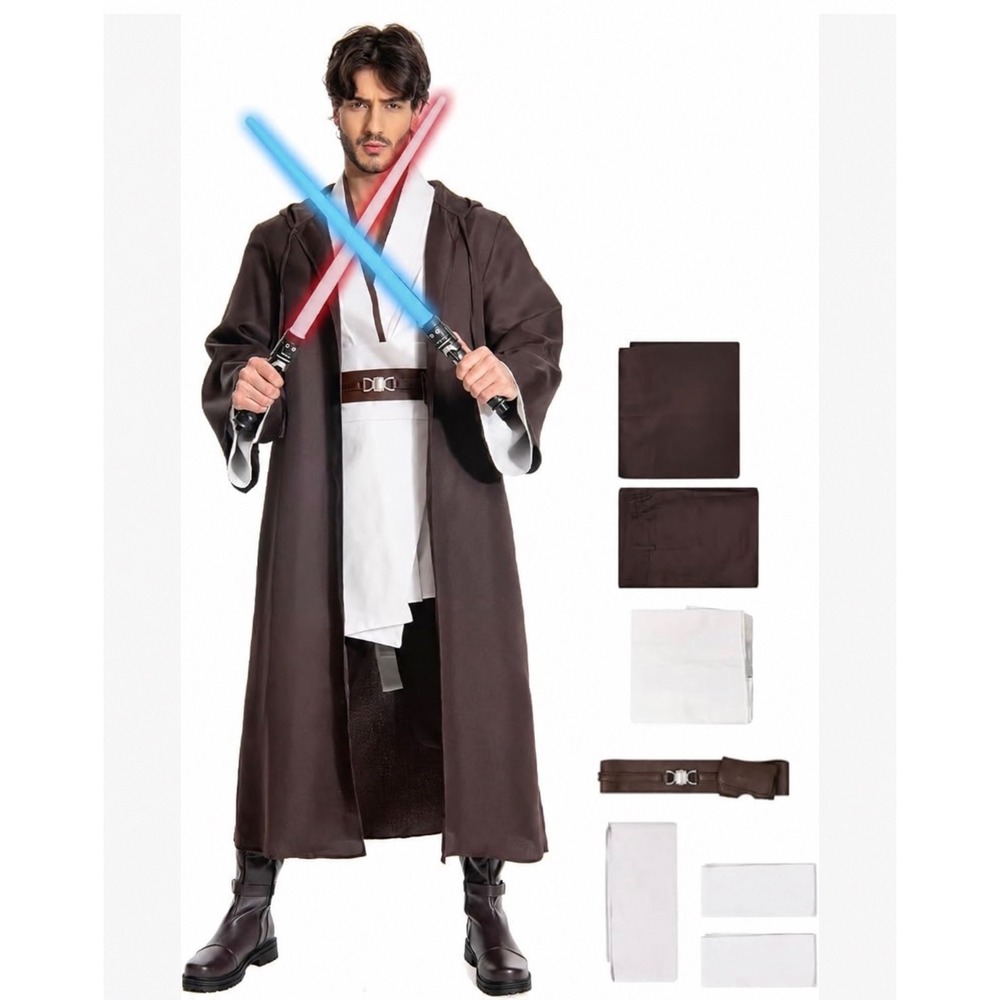 Anakin Skywalker Halloween Costume Men Small Jedi Robe Tunic Belt Set Star Wars